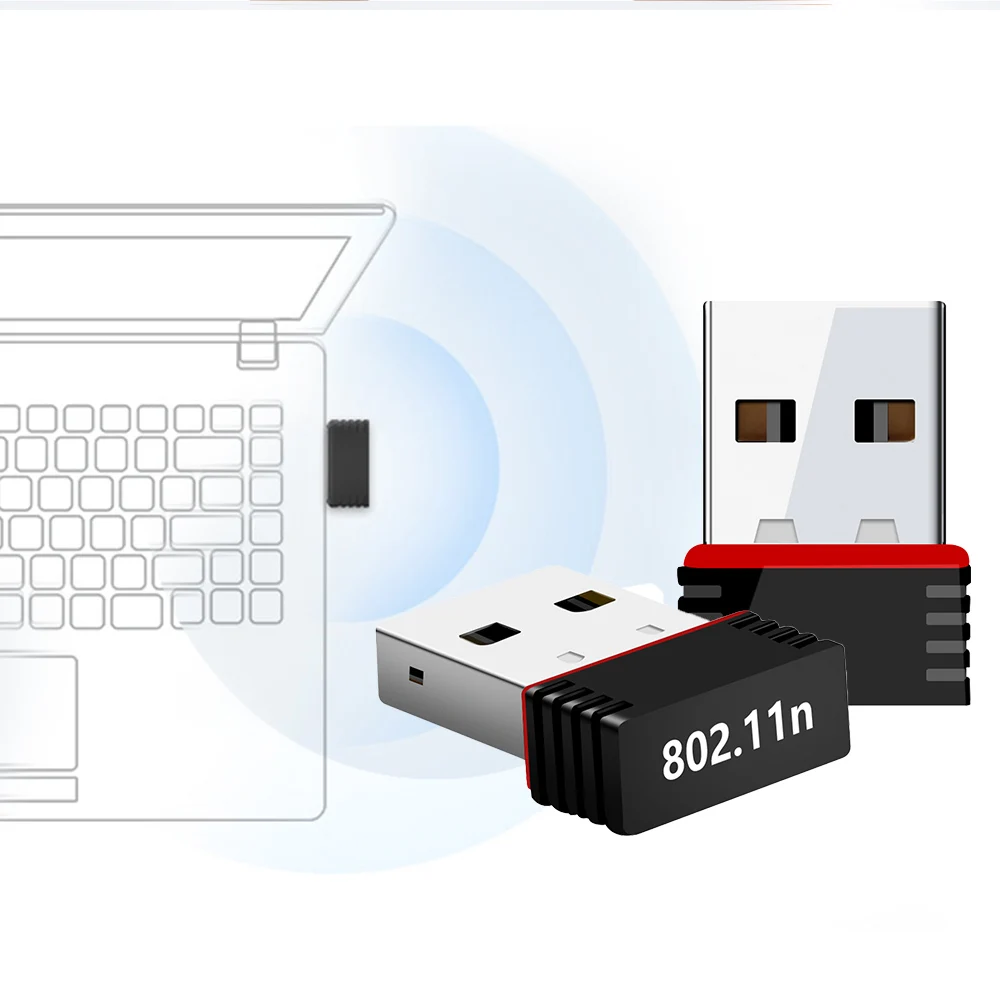 2 шт./лот, мини беспроводной USB Wifi адаптер, 2,4 ГГц, WLAN сетевая карта, 150 Мбит/с, сетевой приемник для ноутбука, ПК, Windows XP