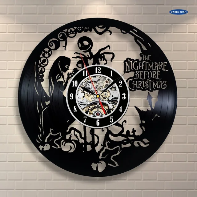 the nightmare before christmas vinyl record wall clock decorate your home with modern art saat - Nightmare Before Christmas Clock the nightmare before christmas vinyl record wall clock decorate your home with modern art saat - Nightmare Before Christmas Clock