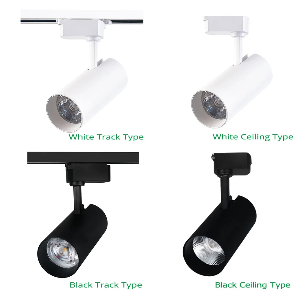 أضواء المسارات LED 30 W COB السكك الحديدية الأضواء تجهيزات الإضاءة مصابيح كشاف صغيرة الحجم لمبة ل متجر متجر مول معرض السقف البقع الإضاءة