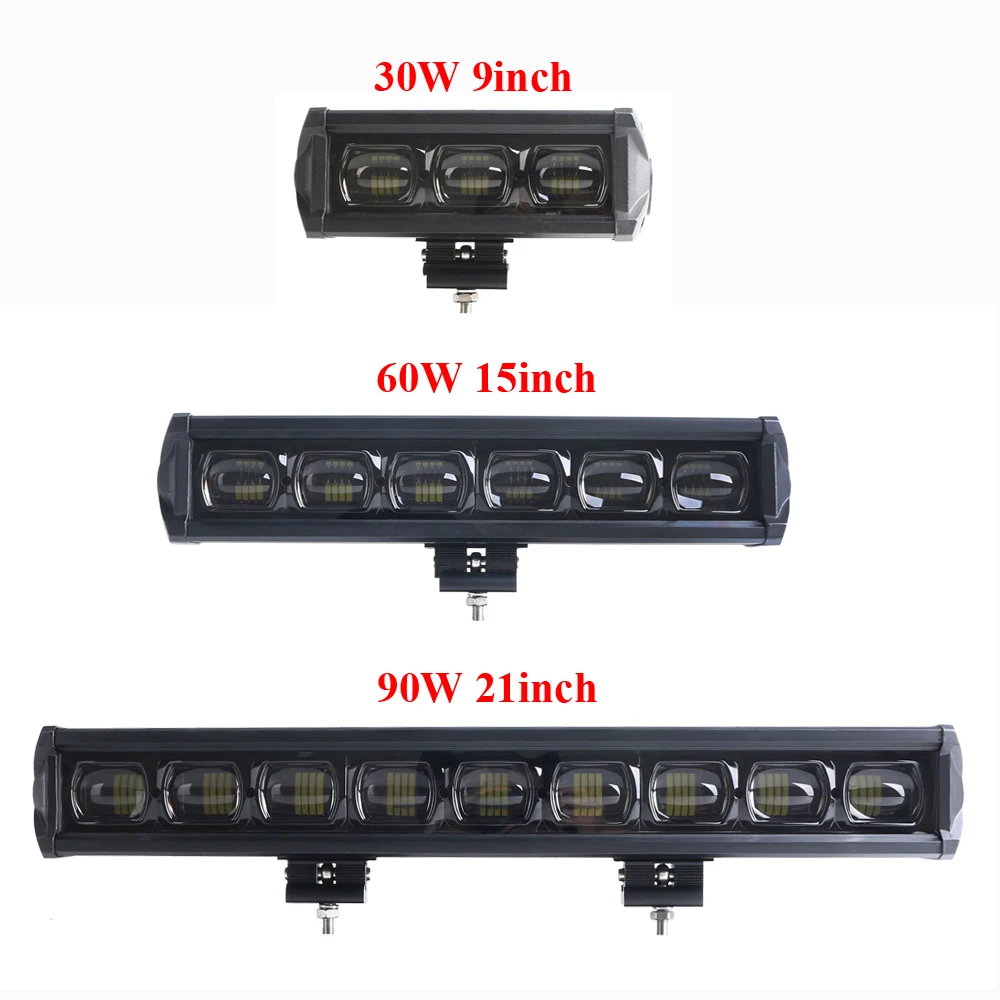 

60W 6D Single Row Waterproof Super Spot Bright Offroad Led Projector Light Bar for Off-road 4WD Truck ATV Sand rails, Cars