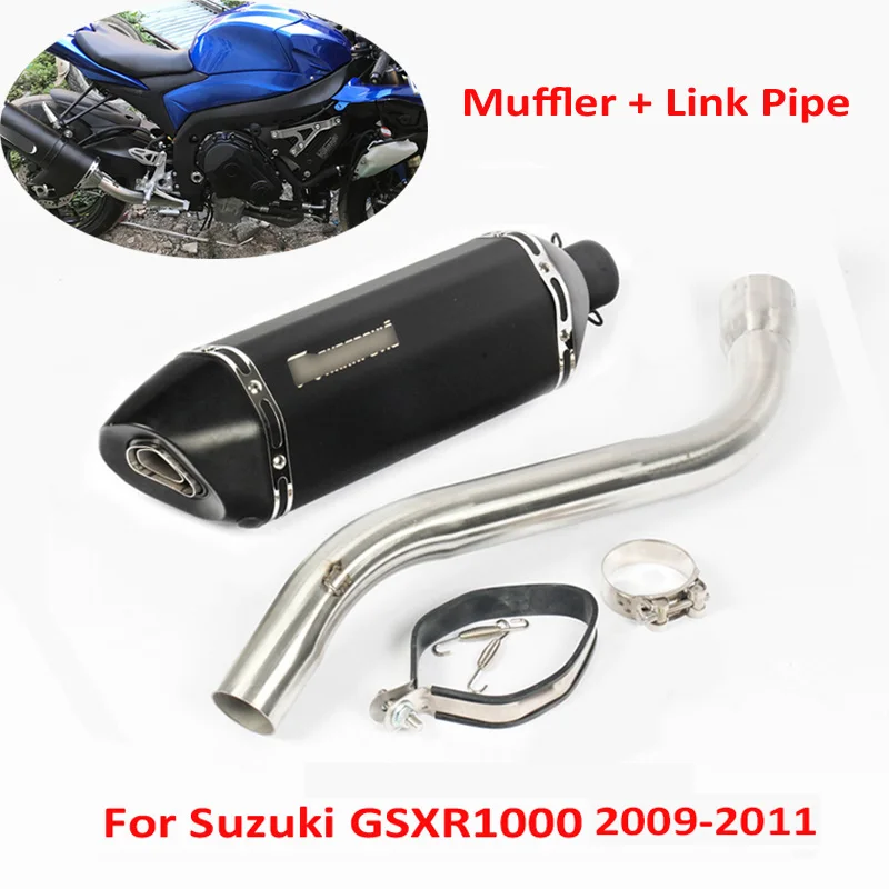 Slip on GSXR1000 Motorcycle Exhaust Tip Muffler Silencer Connect Link Pipe Whole Set Pipe for Suzuki GSXR1000 2009 2010 2011 Slip on GSXR1000 Motorcycle Exhaust Tip Muffler Silencer Connect Link Pipe Whole Set Pipe for Suzuki GSXR1000 2009 2010 2011