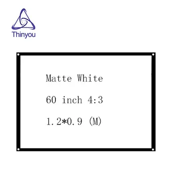 

Thinyou 60inch 4:3 Simple Projector High-definition Screen Portable White Finish Edge Curtain projeksiyon perdesi beamer scherm