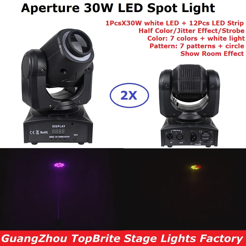 2 шт. в упаковке Eyourlife LED Inno Pocket Spot Moving Head Light 30 Вт DMX Dj 8 моделей видов цветов