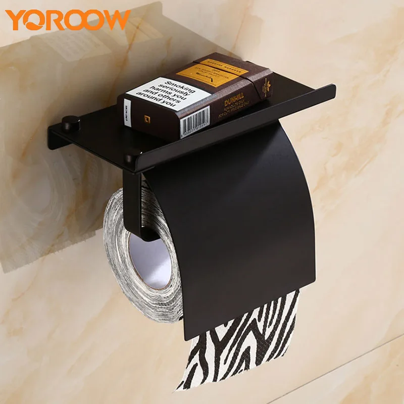 

Stainless Steel Roll Paper Holder Black Rose Golden Rack Mobile Phone Towel Rack Hotel Bathroom Hardware Toilet Paper AMB0008
