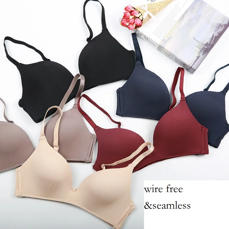 

Smooth Seamless Bras for Women Relax Sleep Bra Push Up Brassieres Non Wire Bralette A B Cup Comfort Underwear Two Hooks and Eye