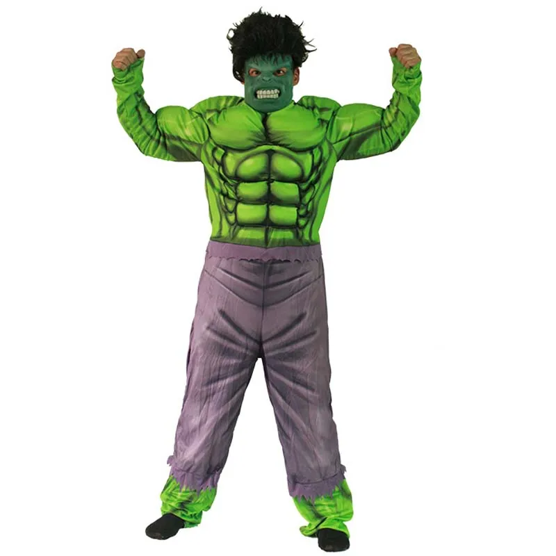 Halloween party cosplay Adult men hulk muscle costume mask jumpsuit on ...