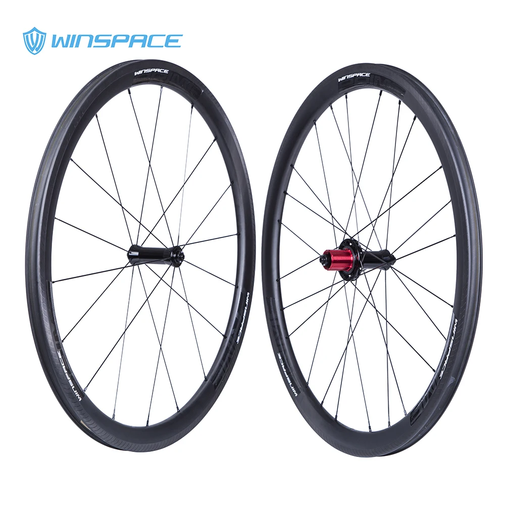 Winspace Carbon Road Bike Wheel Straight Pull Low Resistance Ceramic Hub 25mm Wider Tubular Clincher Tubeless 700c Wheelset