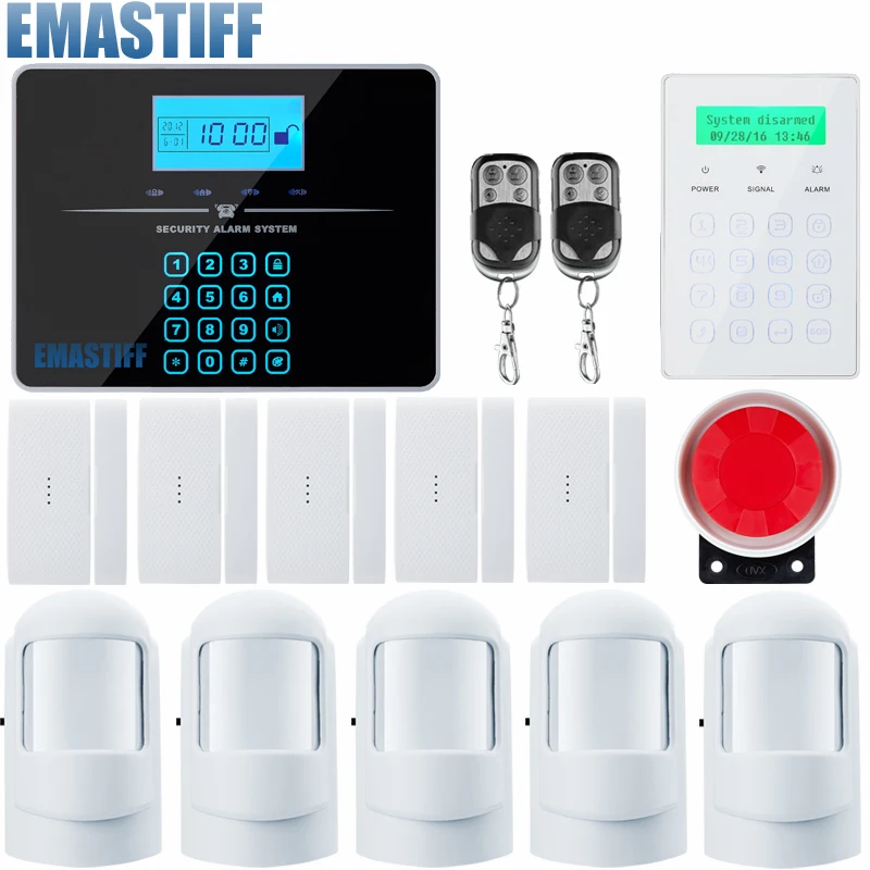 GSM Alarm System LCD Android IOS APP Touch Keypad Android ISO App Smart Home Burglar Alarm 