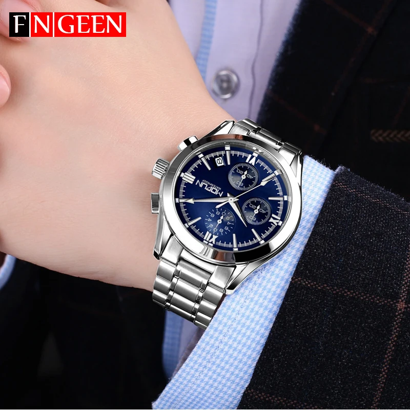 

New Luxury Fashion Men's Creative Quartz Wrist watches Business Steel Strap Waterproof Clock relogio masculino Christmas gift