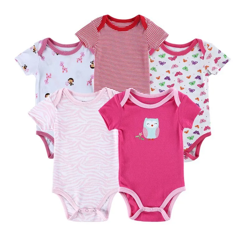 Luvable Friends 5 Pieceslot Baby Body Roupa Infantil Infant Clothing Lovely Bird Bodysuit  Pattern New Born Baby Clothing (4)