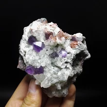280 г натуральные камни и минералы Рок Аметист Фиолетовый Кристалл белый кальцитовый симбиоз редкая руда уникальные идеальные образцы#3