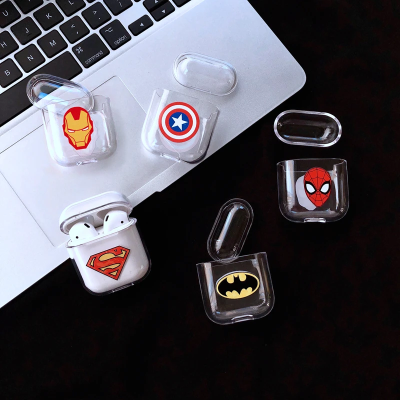 Чехол Marvel с изображением Капитана Америки, супергероя, чехол для Apple Airpods, Человека-паука, милый беспроводной Bluetooth чехол для наушников