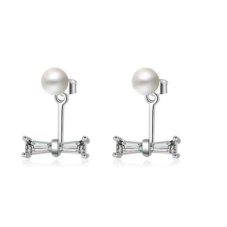 Новое поступление Горячая модный, жемчужный, с кристаллами 925 стерлингового серебра ladies'stud серьги ювелирные изделия для женщин подарок продвижение