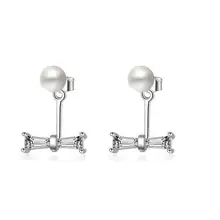 Новое поступление Горячая модный, жемчужный, с кристаллами 925 стерлингового серебра ladies'stud серьги ювелирные изделия для женщин подарок продвижение