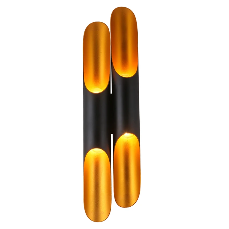 

Design Post Modern Wall Lamp Luxury Golden Aluminum Tube Applique Murale LED Wall Light Home Lighting double tube Nordic 3W lamp