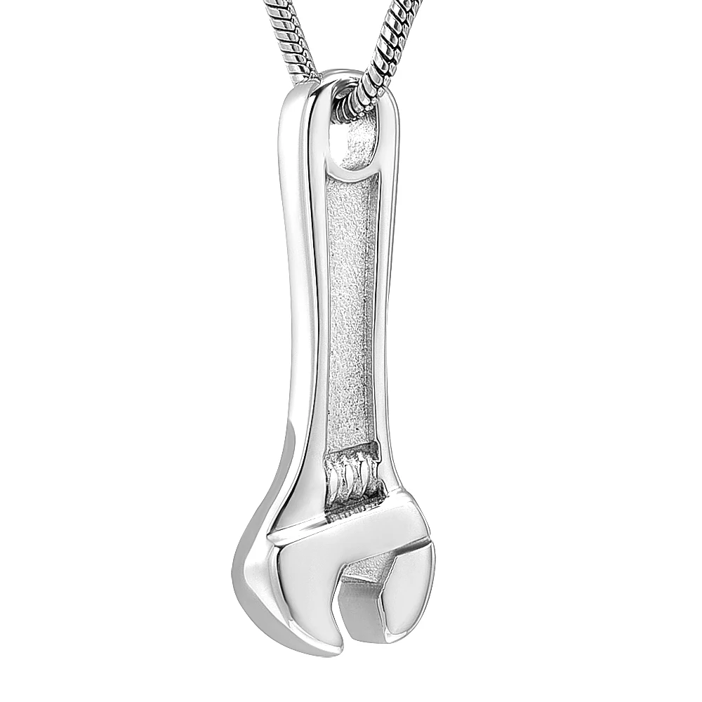 Tool Wrench Shape Cremation Urn Necklace Stainless Steel Laborer Ashes Keepsake Memorial Pendant Jewelry for Human | Украшения и