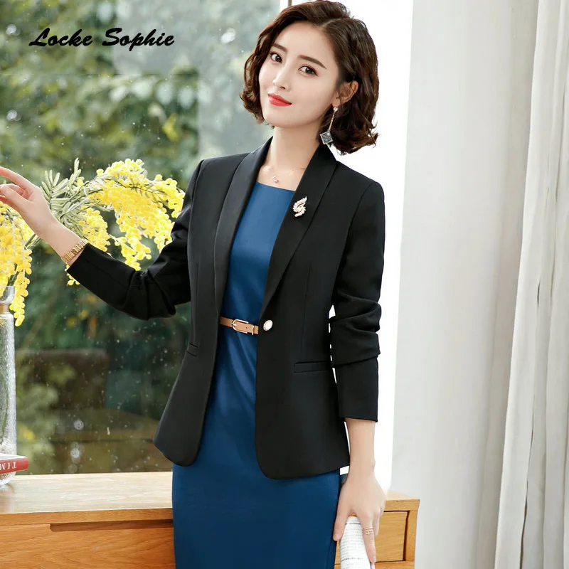 Women's Plus size Slim fit Blazers coats 2019 Summer cotton Long sleeves Small Suits jackets ladies Skinny Blazers Suits coats