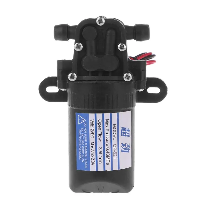 

2018 High Efficiency DC 12V 3.5L/Min 0.48MPa 70 PSI Diaphragm High Pressure Self Priming Water Pump