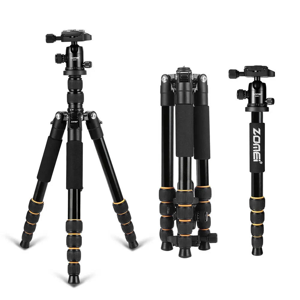 

ZOMEI lightweight Portable Q666 Professional Travel Camera Tripod Monopod aluminum Ball Head compact for digital SLR DSLR camera