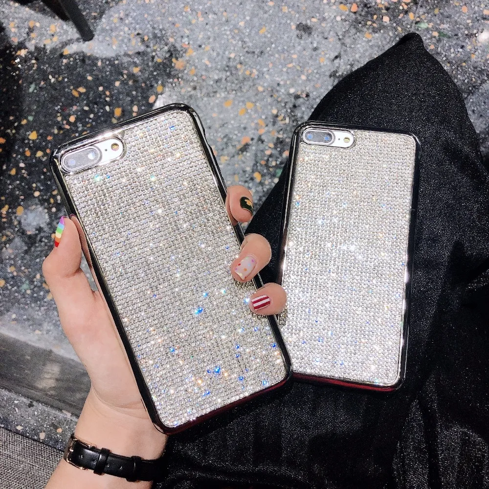 

Luxury Shinning diamond Glitter Love Heart Star Phone Case For iphone 6S 7 8 Plus X XR XS Max Soft Silicon TPU Back Cover Fundas