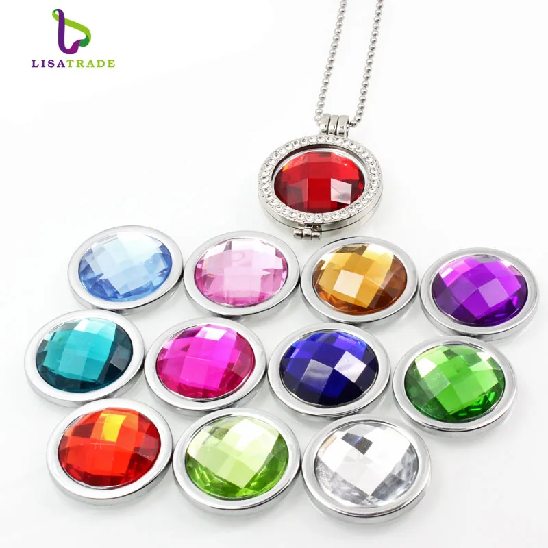 

1PCS My Coin Necklace Birthstone 35mm coin holder pendant with 33mm coins disc 80cm bead chain 6 style can choose MICP161-166