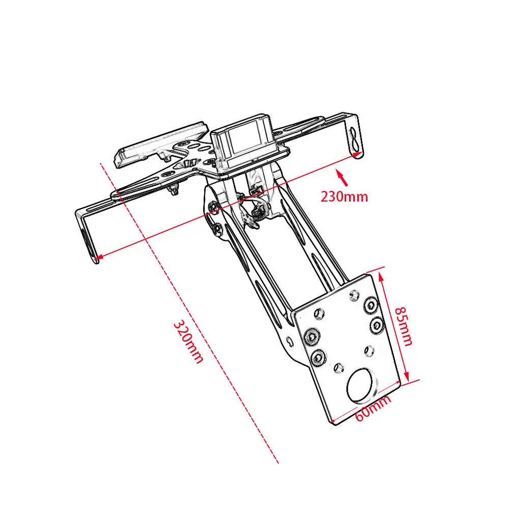 Детали мотоцикла, алюминиевый регулируемый держатель для номерного знака, кронштейн для 2004 2005 2006 2007 2008 Yamaha YZF R1 YZFR1 1000