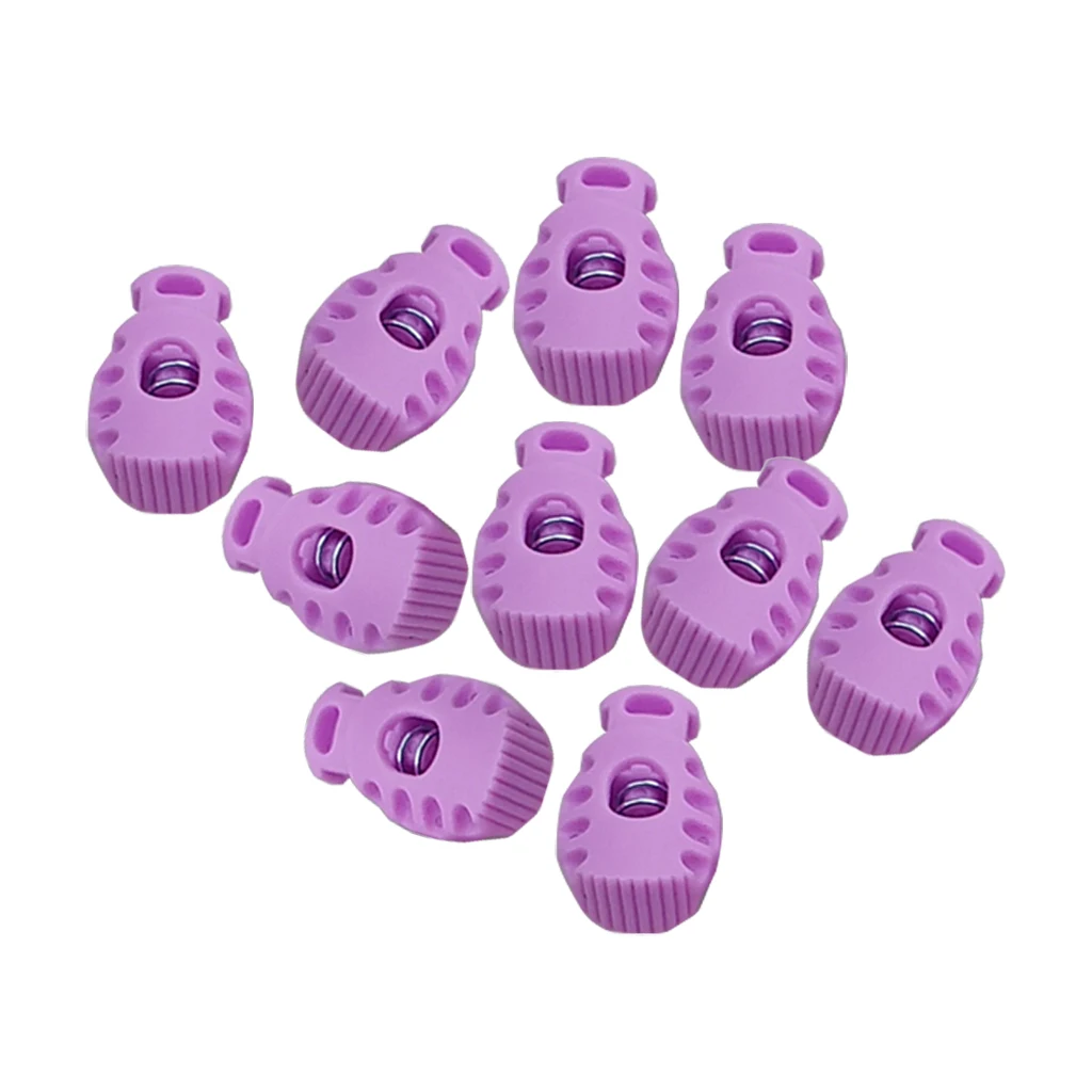 MagiDeal 10 Sets Cord Lock Toggle Buckle Shock Cord Stopper with Metal Spring for Drawstrings on Clothing and Bags 