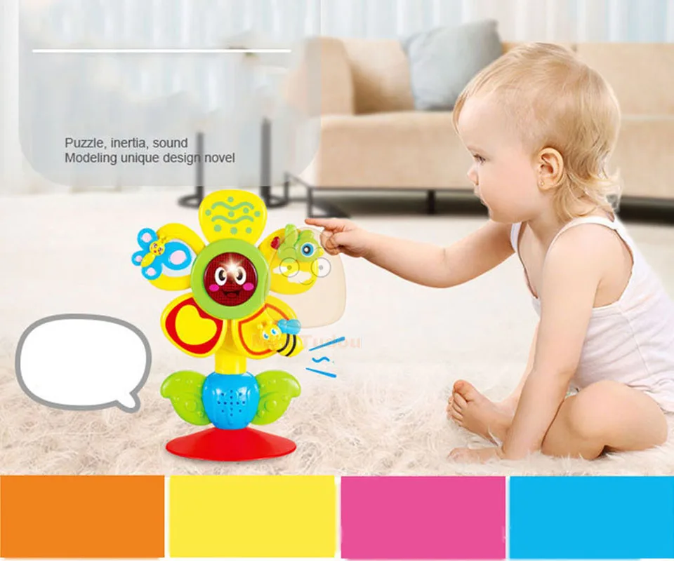 Multi-touch Rotating Ferris Wheel Table Tricolor Suckers Toy 0-12 Months Newborns Early Creative Educational Baby Rattle Toys