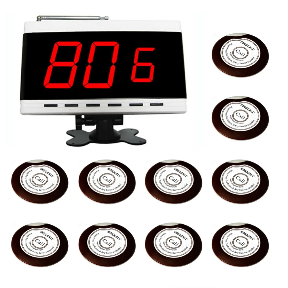 

wireless calling system.service paging system,10 pcs of table bell and 1 pcs display receiver of APE9600.