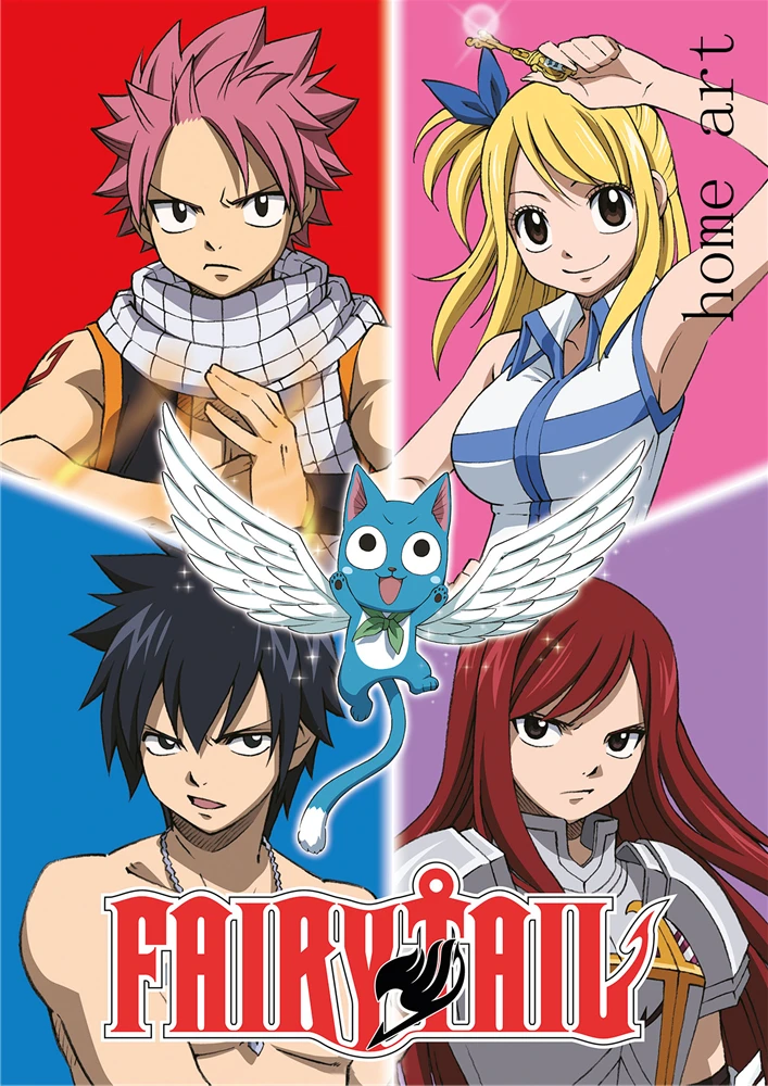 Fairy Tail Плакаты аниме стены наклейки с белым покрытием Бумага принты Высокое разрешение украшения дома гостиная Спальня - Цвет: Многоцветный