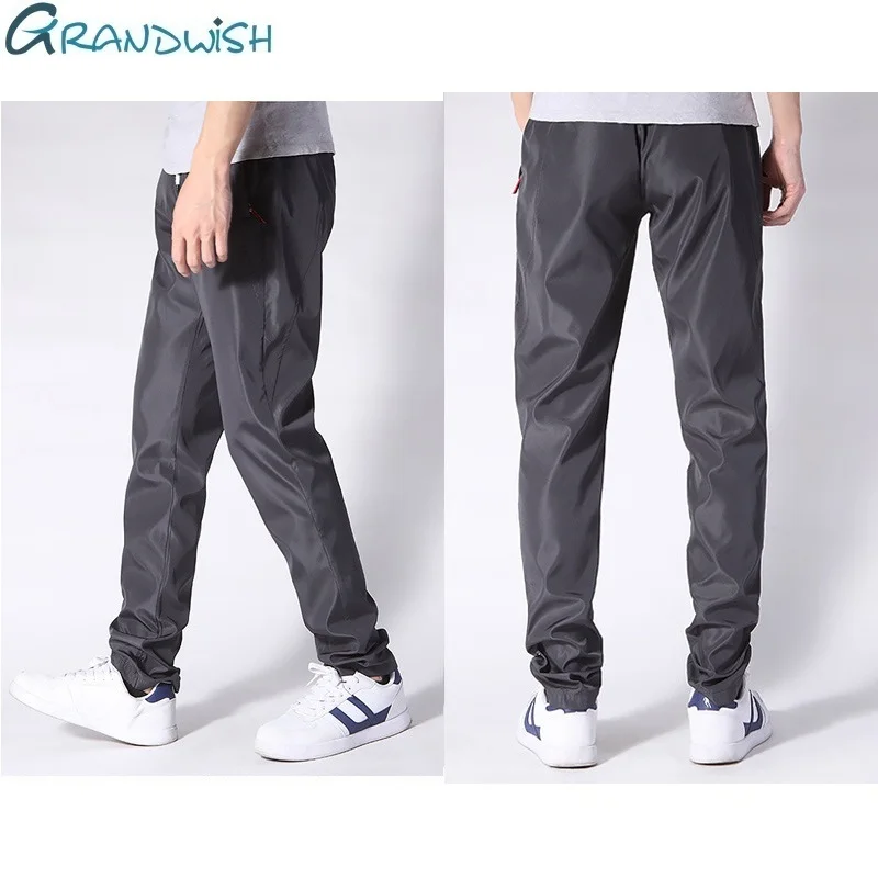 Grandwish Men's Pants Quick Dry Plus Size 5XL Mens Pant Spring Straight Sport Elastic Waist Outside Man Exercise Tuorsers,ZA218