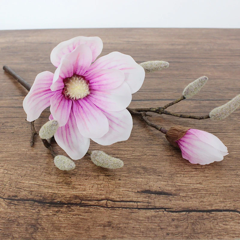 

5pcs Magnolia Purple Heart Short Mangnolia Flower Artificial Real Touch Flower Wedding Flower Home Decoration Free Shipping