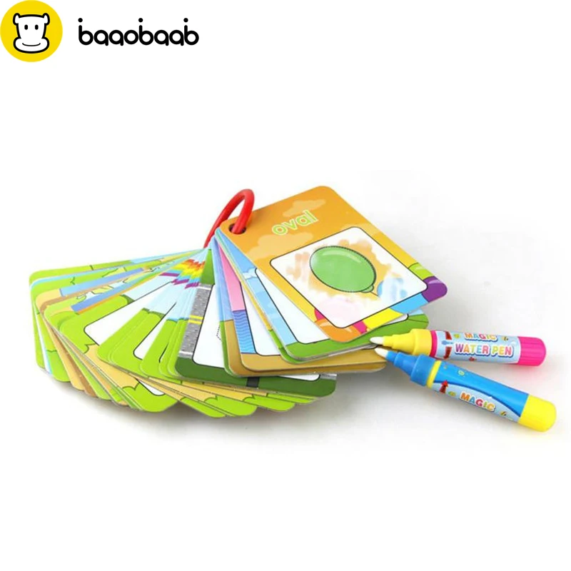 

BAAOBAAB Children 26PCS Digital Card Magic Water Painting Card Drawing Board Graffiti Toys coloring books for kids with 2 pens