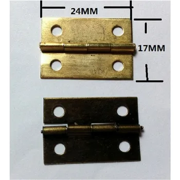 

Vintage Metal Cabinet Door Luggage Mini Hinge,4 Holes Decor,Furniture Decoration,Bronze/Yellow,24*17mm,100Pcs