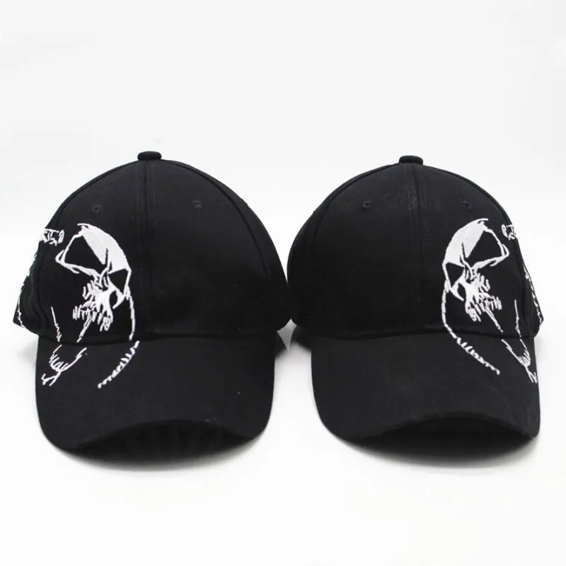 High Quality Skull Embroidery Fashion Cap Cotton Baseball Cap Outdoor Hip Hop Hat Sports Cap For Men Women- Left right