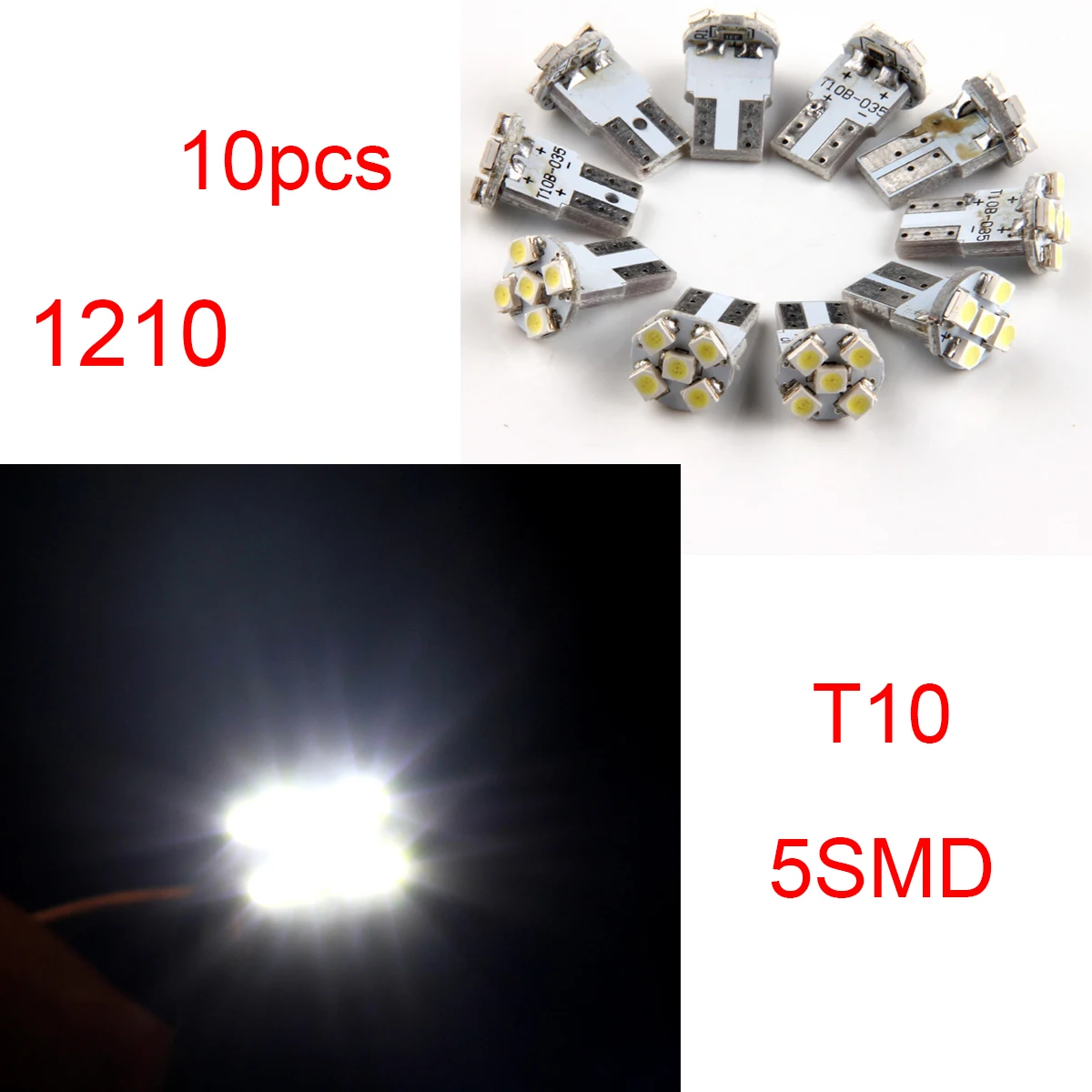 POSSBAY T10 4/5 SMD СВЕТОДИОДНЫЙ 5050/1210 дневные ходовые огни 12V белый светильник светодиодный Клин Авто Лампа для салона автомобиля 10 шт