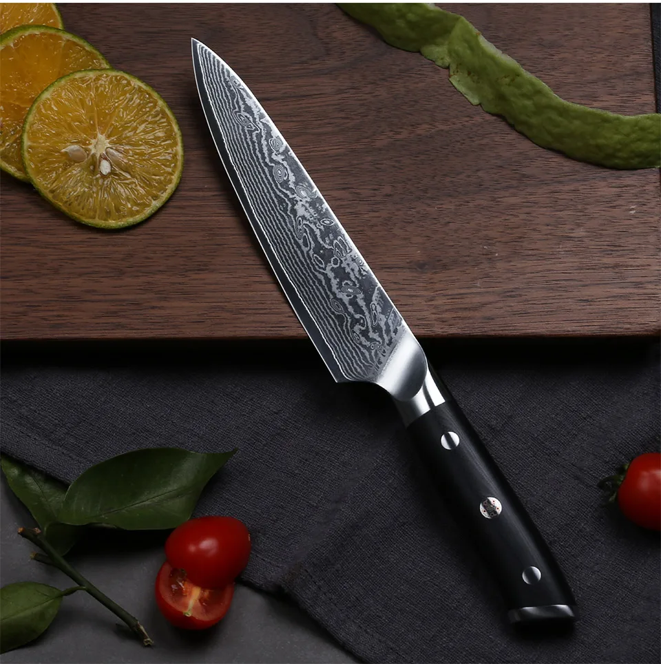TURWHO " дюймовый универсальный нож 67 слоев японской дамасской стали шеф-повара кухонный нож острый многоцелевой резак ножи с G10Handle