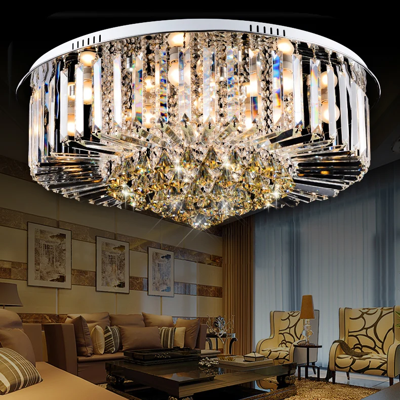 

Round desgin Led ceiling light E14 Crystal ceiling light lustres de cristal abajur lamparas de techo for bedroom livingroom