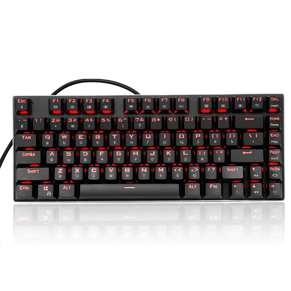 Z88 Tenkeyless RGB механическая клавиатура русские Letters Clicky переключатель компактная металлическая верхняя панель 81 клавиша клавиатура для геймера Typist