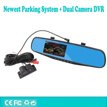 

New 4.3 Full HD1080P Dual Camera Car DVR Camcorder Intelligent Visual Parking Alarm System Rearview Anti-glare Mirror Monitor