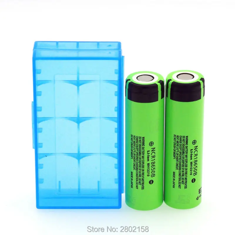 2 шт. NCR18650B 3,7 3400 mAh 18650 перезаряжаемая литиевая батарея для Panasonic+ 18650 Коробка для хранения батарей