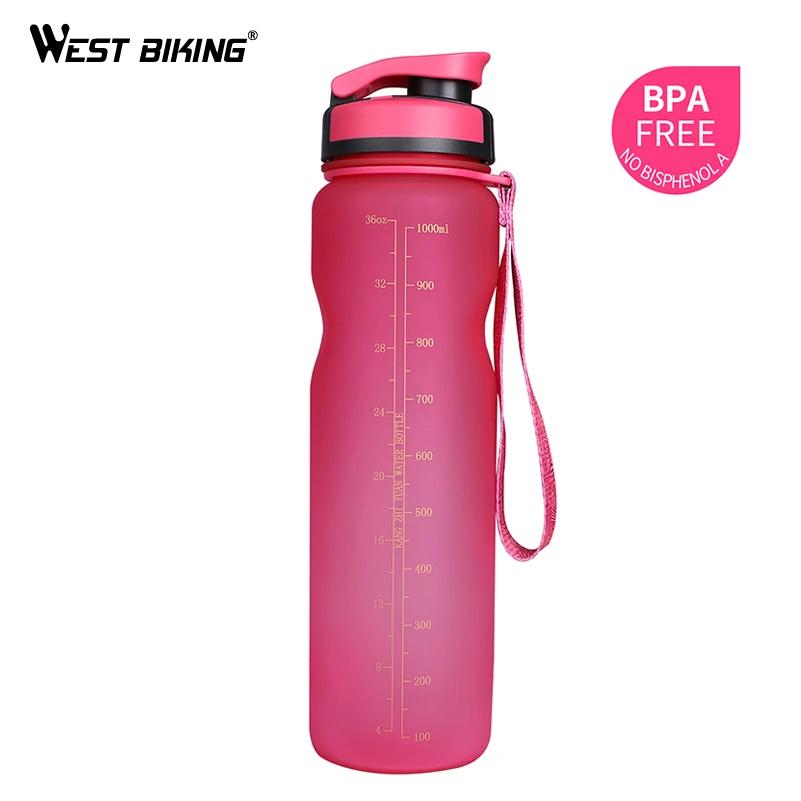 WEST BIKING BPA FREE Cycling Water Bottle 1000ML Leak-Proof Bicycle Kettle Ciclismo Anti-skid Portable Outdoor Sport Bike Bottle