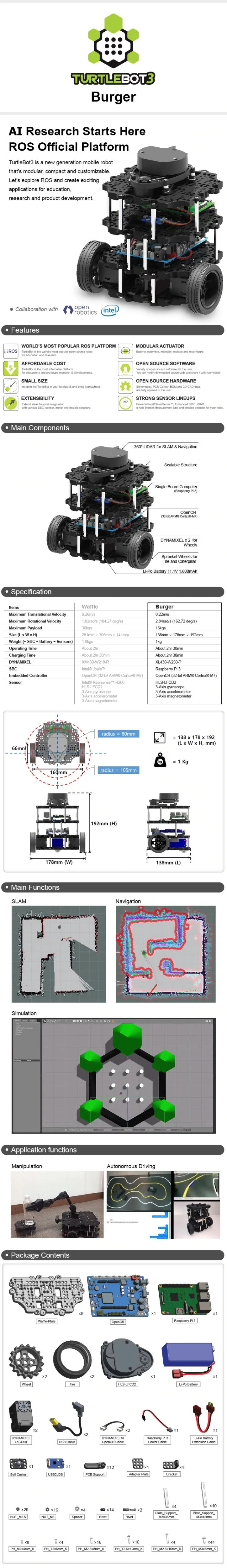 TurtleBot 3 гамбургер