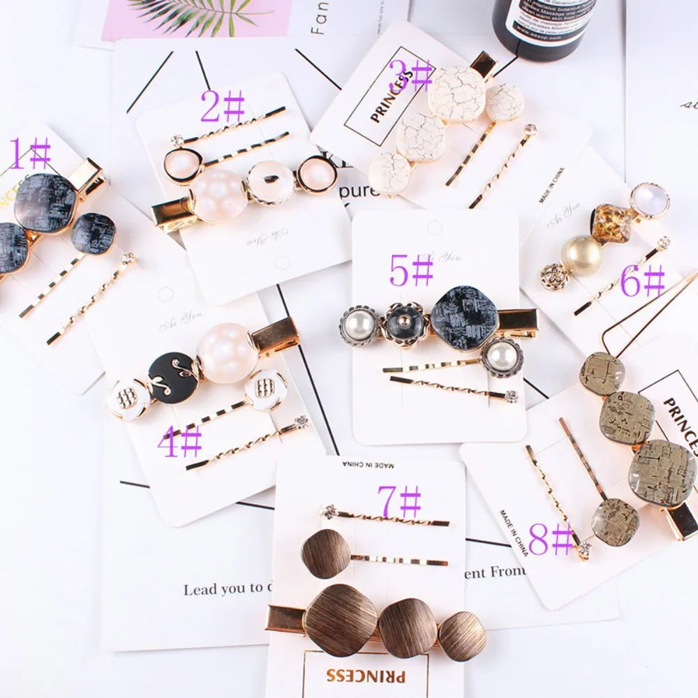 

Hair Accessories For Women Imitiation Pearl Jewelry Hair Clip Button Hairband Headwear Fashion
