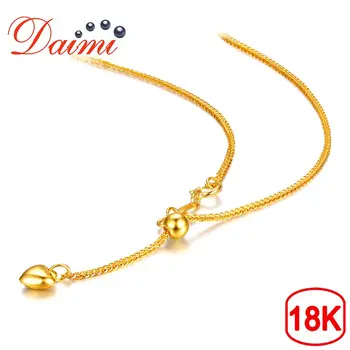 

DAIMI 18K Love Pendant White/Yellow/Rose Gold Chain 1.83g 65cm Pure Gold Necklace Chain Adjustable Necklace Chain Jewelry Gift