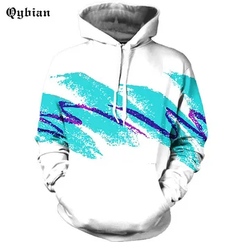 

Qybian Blue geometric lines 3D Hoodies Pocket Hooded Sweatshirts Cool Hoodie Pullovers