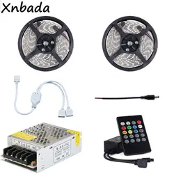 SMD2835 RGB 60leds/м гибкий свет включает 20 клавиши музыка Led контроллер DC12V Мощность Driver Kit 5 м 10 м 15 м 20 м