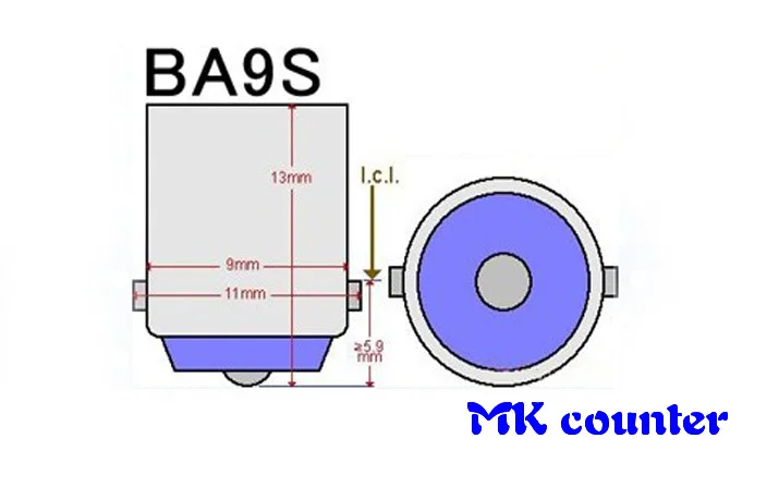 100X авто светодиодный BA9S 8SMD 3020 Светодиодный 6523 1895 H6W T4W 8 светодиодный smd 1206 Клин светодиодный светильник лампа белый AC/DC 12V