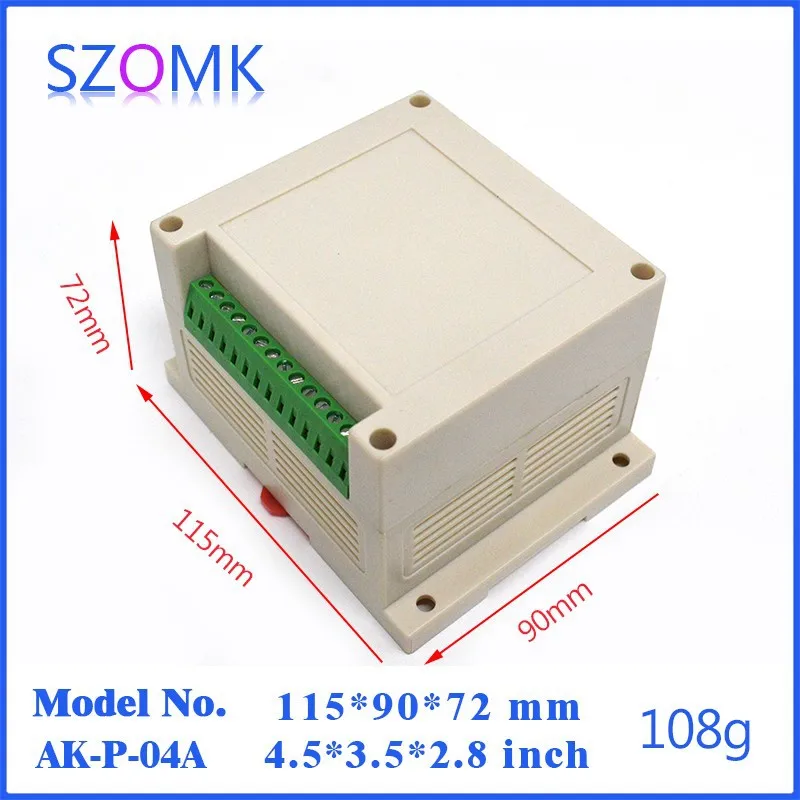 10 pieces a lot abs din rail connector enclosure for pcb 115*90*72 mm 4