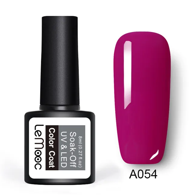 LEMOOC Гель-лак для ногтей 186 чистых цветов 8 мл отмачиваемый УФ-гель лак для ногтей косметика для дизайна ногтей маникюр ногтей Гель-лак - Цвет: A054